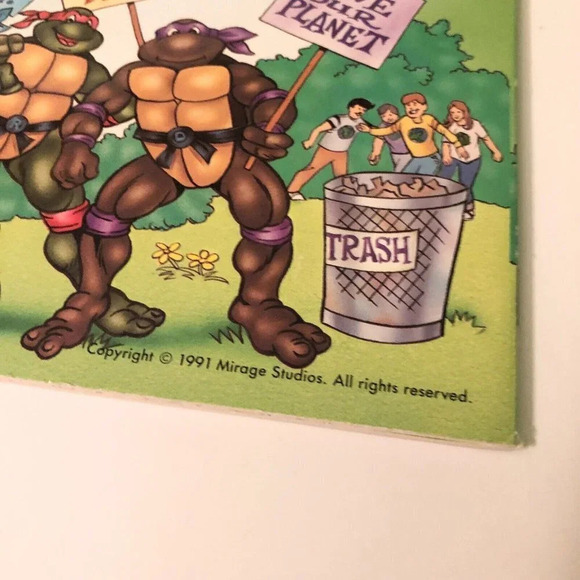 Vintage 1991 TMNT Teenage Mutant Ninja Turtles ABCs For a Better Planet Book - Picture 3 of 16